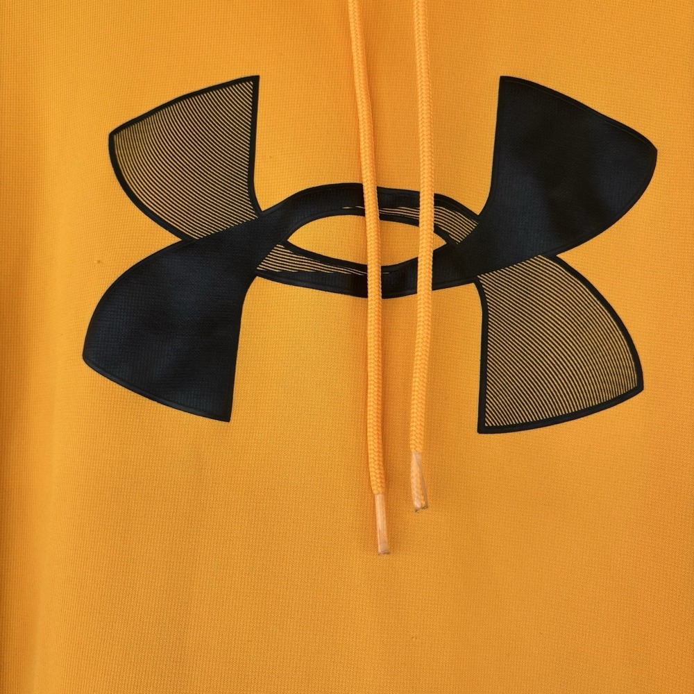 Under Armour Men's Armour Fleece Hoodie‎ Big Logo Sz X-Large  Loose Omega Orange - Picture 2 of 5